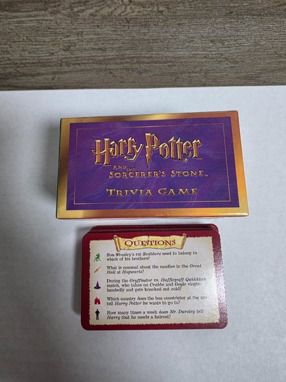 Harry Potter and the Sorcerer's Stone Trivia Game Replacement Q&A Cards READ